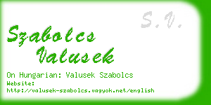 szabolcs valusek business card